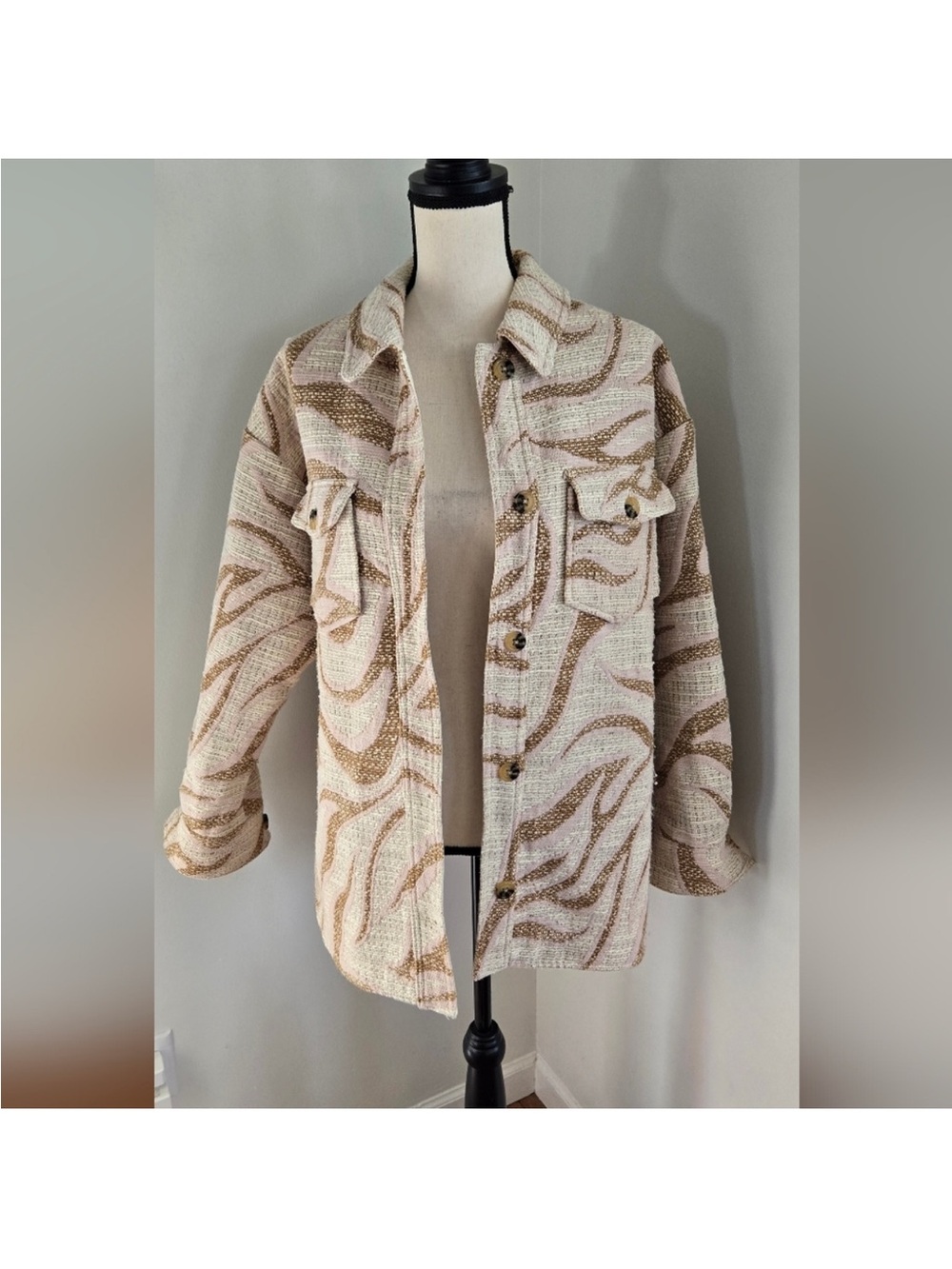 Scotch and Soda Oversized Jaquard Zebra/Tiger Shacket XS